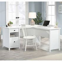 Image result for White L-shaped Desk Alex Drawers