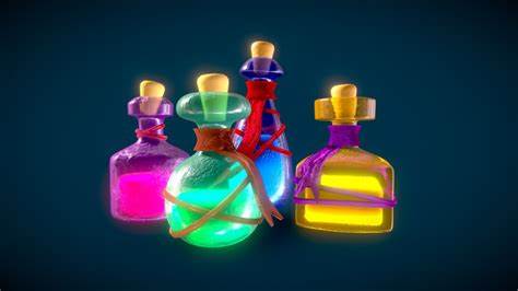 Bottles of colorful elixers
