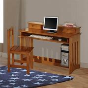 Image result for Natural Wooden Student Desk with Hutch