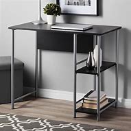 Image result for Small Black Desk with Hutch