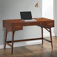 Image result for Wood Writing Desk in Walnut with Drawers