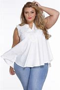 Image result for White Blouse Tops Plus Size