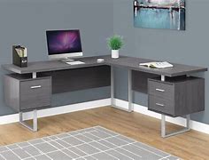 Image result for Grey L-shaped Desk