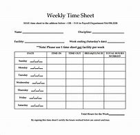 Image result for Weekly Timesheet