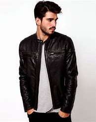 Image result for Men's Leather Jacket Fashion