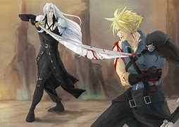 Image result for Sephiroth and Cloud Love