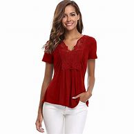 Image result for Lace Short Sleeve Blouses