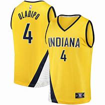 Image result for Indiana Pacers Oladipo Gold Jersery