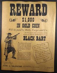 Image result for Black Bart Wanted Poster