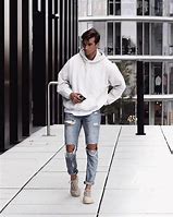 Image result for White Hoodie Black Pants