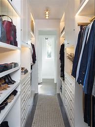 Image result for Narrow Walk-In Closet Design Ideas