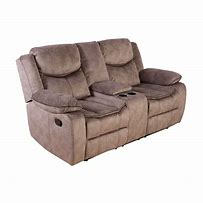 Image result for Porter Designs Logan Contemporary Microfiber Reclining Console Loveseat, Brown