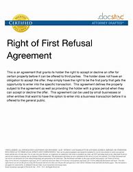 Image result for First Right of Refusal Contract