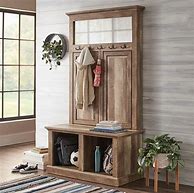 Image result for Entryway Coat Hanger On Wall with Bench