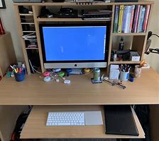 Image result for L-shaped Desk and Shelves