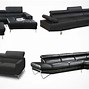Image result for Modern Black Leather Sectional Sofa