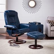 Image result for Navy Leather Recliner Chair