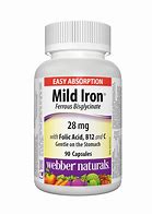 Image result for Gentle Iron (Iron Bisglycinate), 28 Mg, 300 Quick Release Capsules