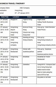 Image result for Corporate Travel Itinerary Template