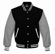 Image result for Black Grey Varsity Jacket