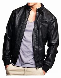 Image result for Leather Bomber Jacket Style Men