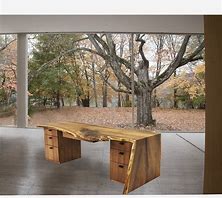 Image result for Natural Wood Desk Narrow Long