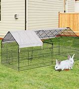 Image result for Pawhut 87 X 41 Outdoor Metal Pet Enclosure Small Animal Playpen Run For Rabbits, Chickens, Cats, Small Animals, Silver & Green, Size: 86.6 Large X