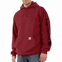 Image result for Carhartt Brown Midweight Signature Sleeve Hooded Sweatshirt