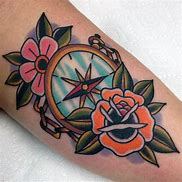 Image result for Old School Compass Tattoo