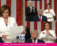Image result for State of the Union Nancy Pelosi Tearing Speach