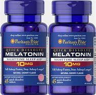 Image result for Puritan's Pride Quick Dissolve Melatonin 10 Mg Cherry Flavor-45 Tablets