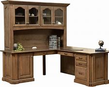 Image result for Solid Wood Corner Executive Desk