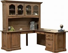 Image result for Wood Home Office Desk with Hutch