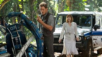 Image result for Jurassic Park Driving Away From Dinosaur Chris Pratt