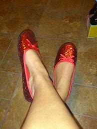 Image result for Red Glitter Women's Costume Flats | Adult | Womens | Red | 8 | Ellie