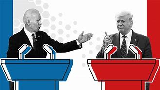Image result for Side by Side Trump Biden Debate Stage