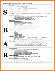 Image result for Sbar Nursing Communication Example