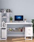 Image result for Rustic Computer Desk with Shelf and Drawers