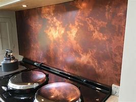 Image result for Copper Sheet Kitchen Backsplash