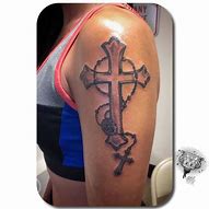 Image result for Cross Tattoos On Shoulder for Women
