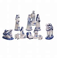 Image result for Kurt Adler 10-Pc. Porcelain Nativity Set %7C Brown %7C One Size %7C Christmas Figurines Nativity Sets