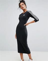 Image result for Three Stripe Adidas Originals Hoodie Black Maxi Dress