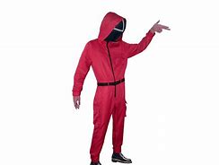 Image result for Squid Game Jumpsuit, Squid Game Pink Hoodie, Halloween Costume, Cosplay Costume, Squid Game Jacket, Costume Party, Fencing Mask Only Red Costume-L
