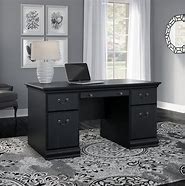 Image result for Black Wood Executive Desk