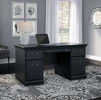 Image result for Black Desk with Wood Top