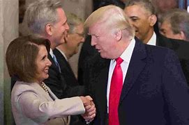 Image result for Photo of Trump Hugging Nancy Pelosi