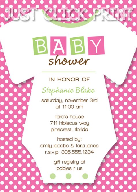 Onesies Baby Shower Invitation Printable Any Color · Just Click Print  
