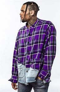 Image result for Chris Brown Blue Flannel