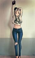 Image result for Girl in Crop Top Drawing