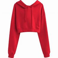 Image result for A Red Crop Top Hoodie with Rip Sides